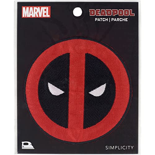 Simplicity 90-60097 Marvel Deadpool Aufnäher zum Aufbügeln für Kleidung, Jacken und Rucksäcke, Eisen, 3.38" D von Simplicity