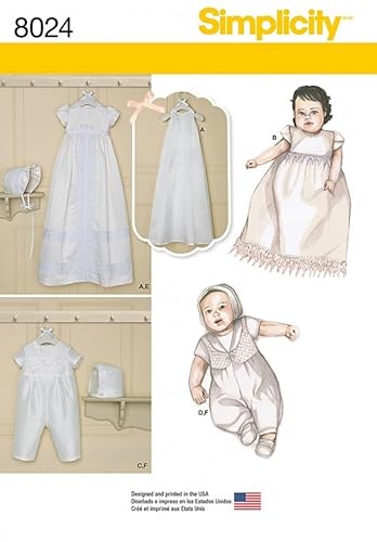 Simplicity Baby Sewing Pattern 8024 Christening Gown & One Piece Suit von Simplicity