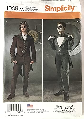 Simplicity Herren-Schnittmuster Steampunk und Skelett Cosplay und Halloween-Kostüm, Größen 38–44 von Simplicity