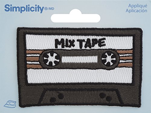 Simplicity Kassette Tape Eisen auf Aufnäher, Polyester, Mehrfarbig, 10.31 X 7.37 X 0,2 cm von Simplicity