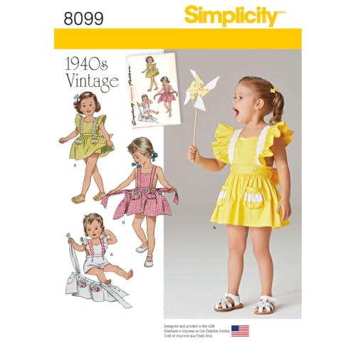 Simplicity Kleinkind Strampler und Button-On-Rock Schnittmuster, Papier von Simplicity