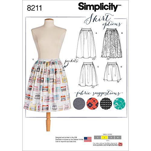 Simplicity Muster 8211 Schnittmuster Dirndl Röcke in DREI Längen, weiß von Simplicity