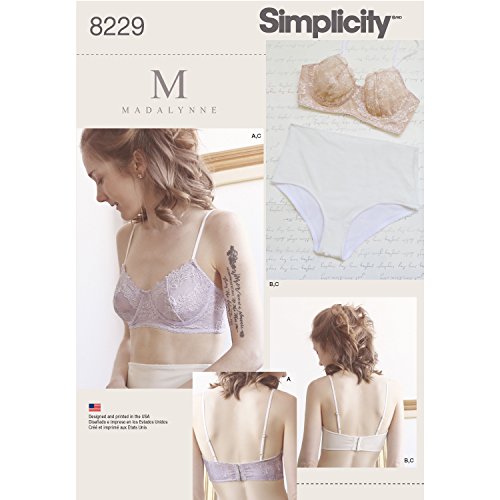 Simplicity Muster 8229 Schnittmuster Bügel BHS und Slip, weiß von Simplicity
