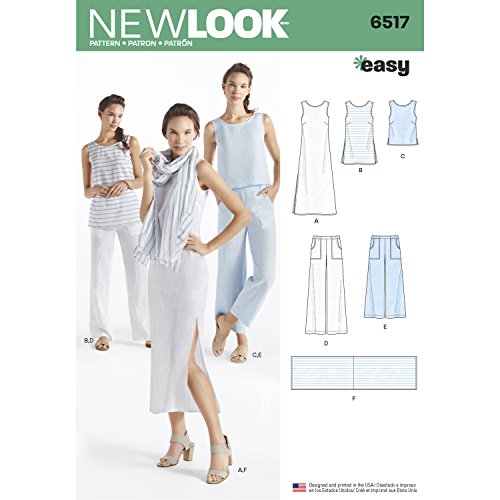 Simplicity Muster New Look Damen Kleid/Tunika/Top/Pants/Schal Schnittmuster, weiß Simplicity Muster New Look Damen Kleid/Tunika/Top/Pants/Schal Schnittmuster, weiß von Simplicity