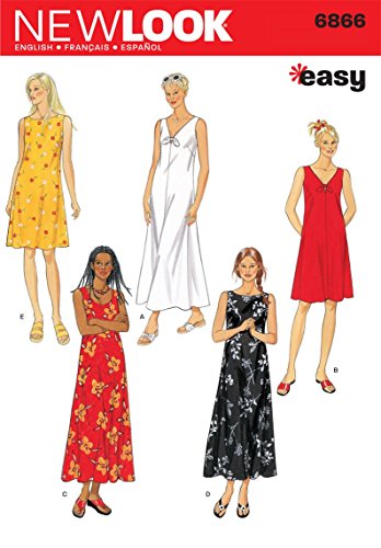 Simplicity Creative Group Inc - Patterns New Look 6866 Kleider-Schnittmuster, Größe A, Mehrfarbig von New Look