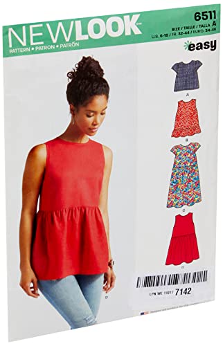 Simplicity New Look Schnittmuster Damen-Tops mit Länge und Ärmelvarianten Schnittmuster, weiß Simplicity New Look Schnittmuster Damen-Tops mit Länge und Ärmelvarianten Schnittmuster, weiß von Simplicity