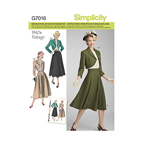 Simplicity Patron 7016 Vintage Damen Set, Weiß, 34-42 Simplicity Patron 7016 Vintage Damen Set, Weiß, 34-42 von Simplicity