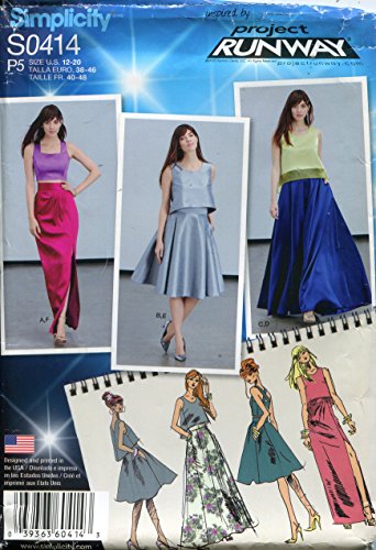 Simplicity Pattern S0414 Misses' Full Slim Skirt and Tops, P5 (12-14-16-18-20) von Simplicity