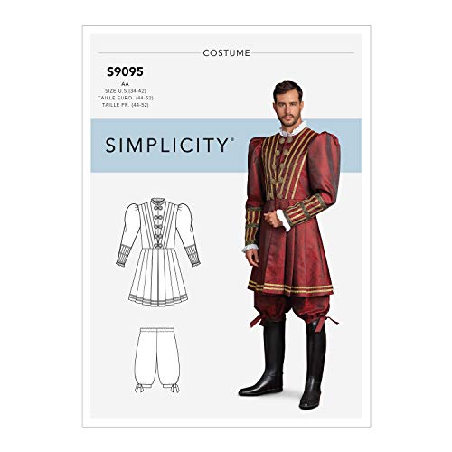 SIMPLICITY SS9095BB Sewing Pattern Men's Historical Costume Schnittmuster S9095 Historisches Herren-Kostüm, Papier, 44-46-48-50-52, BB SIMPLICITY SS9095BB Sewing Pattern Men's Historical Costume Schnittmuster S9095 Historisches Herren-Kostüm, Papier, 44-46-48-50-52, BB von SIMPLICITY