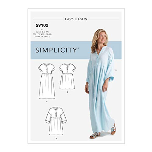 SIMPLICITY SS9102U5 Schnittmuster S9102 Caftan und Kleider für Damen, Papier, verschieden, U5 (16-18-20-22-24) von SIMPLICITY