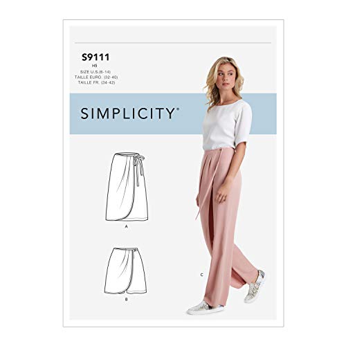 Simplicity SS9111H5 Schnittmuster S9111 für Damenhosen, Röcke und Shorts, verschieden, H5 (6-8-10-12-14) von Simplicity
