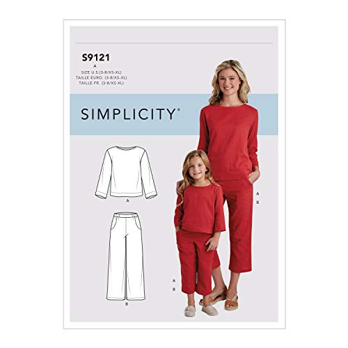Simplicity SS9121A Schnittmuster S9121 Oberteil und Hose für Kinder und Damen, verschieden, A (3-8 /XS-XL) von Simplicity