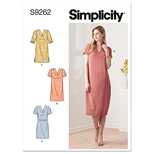 Simplicity SS9262U5 Misses' V-Neck Shift Dress Sewing Pattern Kit, Code 9261 Schnittmuster, Papier, Weiß, Sizes 16-24 Simplicity SS9262U5 Misses' V-Neck Shift Dress Sewing Pattern Kit, Code 9261 Schnittmuster, Papier, Weiß, Sizes 16-24 von Simplicity