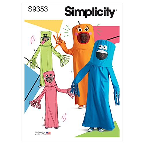 Simplicity SS9353BB Unisex-Kostüm, Größe für Erwachsene in XS bis XL ist einfach zu machen und ist eine lustige Interpretation des aufblasbaren Schlauchs, die in der Luft tanzen. von Simplicity