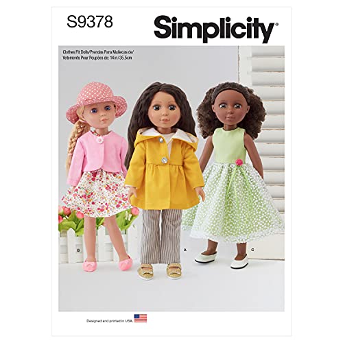 SIMPLICITY SS9378OS Undefinierte Puppenkleidung für 35,6 cm große Puppen. Muster beinhaltet Kleider in Zwei Längen Jacke, Oberteil, Hose, Kapuzenjacke und Hut, Papier, Einheitsgröße SIMPLICITY SS9378OS Undefinierte Puppenkleidung für 35,6 cm große Puppen. Muster beinhaltet Kleider in Zwei Längen Jacke, Oberteil, Hose, Kapuzenjacke und Hut, Papier, Einheitsgröße von SIMPLICITY