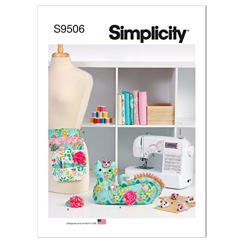 Simplicity SS9506OS Katze Organizer mit Maus Nadelkissen, Maus Nähgewichte, Schürze, Nähclip Armband OS One Size Only von SIMPLICITY