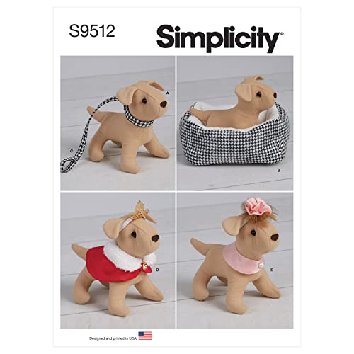 Simplicity SS9512OS Soft 6 Zoll Hund und Zubehör für 45,7 cm große Puppe OS One Size Only von Simplicity