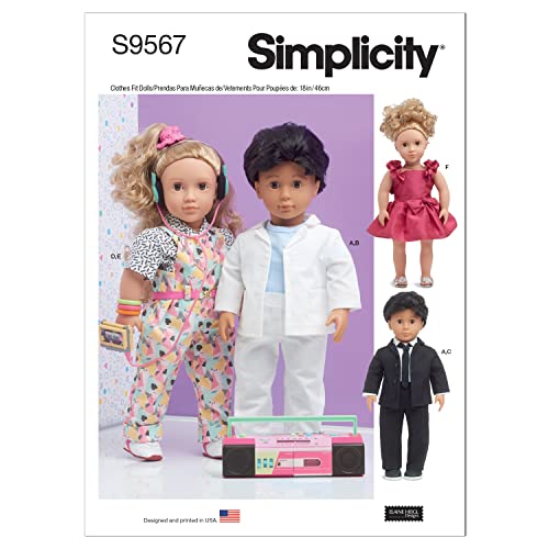 Simplicity SS9567OS 45,7 cm Puppenkleidung OS, Einheitsgröße von Simplicity