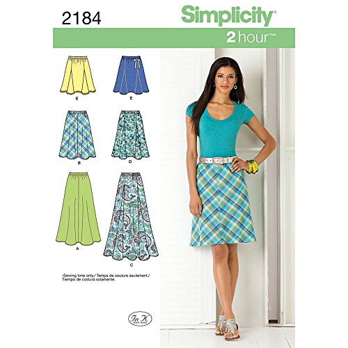 Simplicity Einfachheit Damenröcke 2184, Papier, weiß, H5 (6-8-10-12-14) von Simplicity