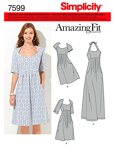 Simplicity Schnittmuster 7599 AA Damen Kleid,Habiller in 3 Variationen, Gr. 36-44 Simplicity Schnittmuster 7599 AA Damen Kleid,Habiller in 3 Variationen, Gr. 36-44 von Simplicity