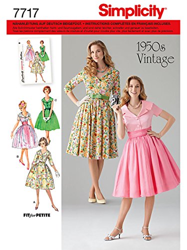 Simplicity S7717.U5 Schnittmuster für Vintage-Kleid von Simplicity
