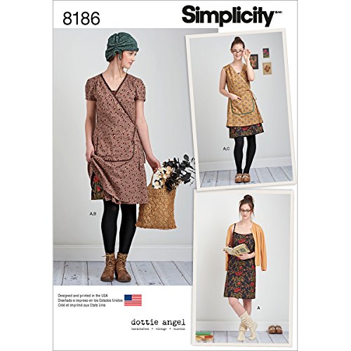 Simplicity Schnittmuster 8186 Schnittmuster Dottie Engel Mantel,: Wrap & Trägerkleider, weiß von Simplicity