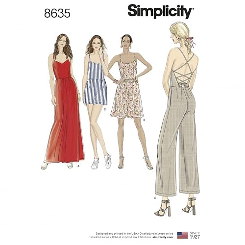 Simplicity Schnittmuster 8635 Jumpsuits, Kleider H5 (34-36-38-40-42) von Simplicity