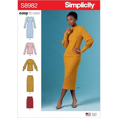Simplicity Schnittmuster 8982 Kleider, Tops, Röcke R5 (42-44-46-48-50) von Simplicity