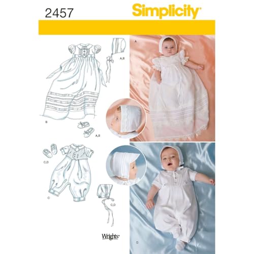 Simplicity Simplcity 2457 Babies für besondere Anlässe, Papier, weiß, A (XXS-XS-S-M) von Simplicity