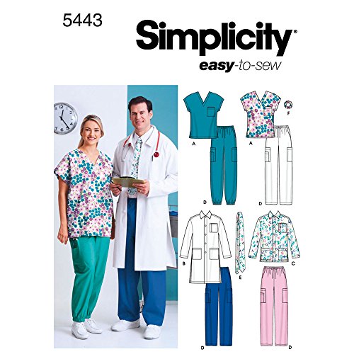 Simplicity Simplcity 5443 Damen-und Herren-Schlupfkasack, Übergröße, Papier, weiß, BB (XL XXL XXXL) von Simplicity
