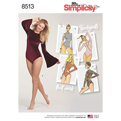 Simplicity US8513A Muster 8513 A (XS-S-M-L-XL) Damen-Strickbodys, Papier, weiß, 22 x 15 x 1 cm von Simplicity