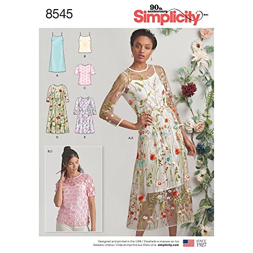 Simplicity US8545D5 Schnittmuster für Damenkleid, Camisole, Slipkleid, Hemd und Tanktop, Größen 37-40 von Simplicity