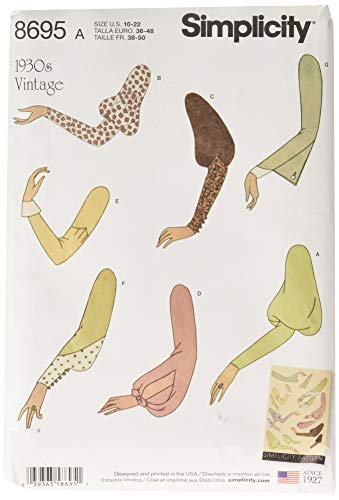 Simplicity US8695A Misses' Vintage Set Of Sleeves Oberteile/Weste/Jkts/Mäntel, Papier Simplicity US8695A Misses' Vintage Set Of Sleeves Oberteile/Weste/Jkts/Mäntel, Papier von Simplicity