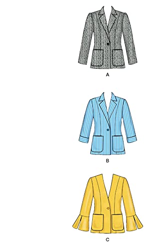 Simplicity US8844U5 Pattern Miss Petite Unlined Blazer Muster S8844 Damenblazer, ungefüttert, U5 (16-18-20-22-24) von Simplicity
