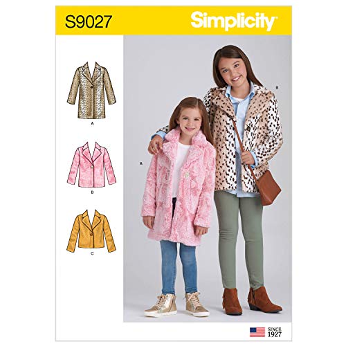Simplicity US9027K5-Schnittmuster für Kinder/Mädchenjacke/Mantel, verschiedene Farben, K5 (7-8-10-12-14) von Simplicity