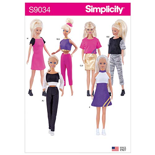 Simplicity US9034OS-DOLL Kleidung, Papier, verschiedene OS (Einheitsgröße) von Simplicity