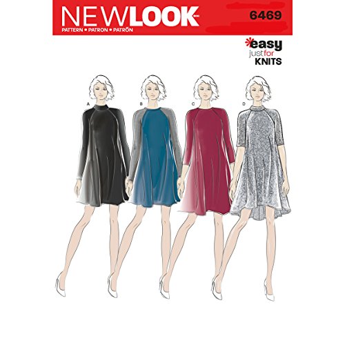 New Look Pattern 6469 Misses' Easy Knit Dress with Length and Sleeve Variations, Paper, White, 22 x 15 x 1 cm von New Look
