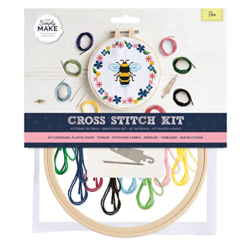 Simply MAKE Kreuzstich-Set – Bienen-Design für Kinder und Erwachsene, einschließlich Reifen, Stickgarn, Stoff und Nadel, perfekt für Erwachsenen-Bastelarbeiten und Anfänger, Simply MAKE Kreuzstich-Set – Bienen-Design für Kinder und Erwachsene, einschließlich Reifen, Stickgarn, Stoff und Nadel, perfekt für Erwachsenen-Bastelarbeiten und Anfänger, von Simply MAKE
