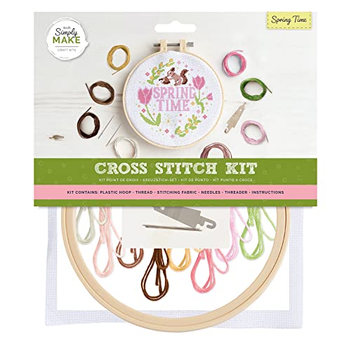 Simply MAKE Kreuzstich-Set – Frühlingsdesign für Kinder und Erwachsene, einschließlich Reifen, Stickgarn, Stoff und Nadel, perfekt für Erwachsenen-Bastelarbeiten und Anfänger, Simply MAKE Kreuzstich-Set – Frühlingsdesign für Kinder und Erwachsene, einschließlich Reifen, Stickgarn, Stoff und Nadel, perfekt für Erwachsenen-Bastelarbeiten und Anfänger, von Simply MAKE