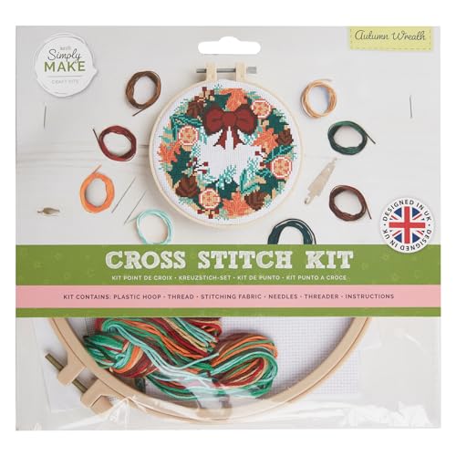Simply MAKE Kreuzstich-Set – Herbstkranz-Design für Kinder und Erwachsene, einschließlich Reifen, Stickgarn, Stoff und Nadel, perfekt für Erwachsenen-Bastelarbeiten und Anfänger, Simply MAKE Kreuzstich-Set – Herbstkranz-Design für Kinder und Erwachsene, einschließlich Reifen, Stickgarn, Stoff und Nadel, perfekt für Erwachsenen-Bastelarbeiten und Anfänger, von Simply MAKE