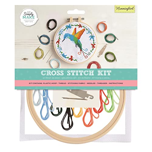 Simply MAKE Kreuzstich-Set – Kolibri-Design für Kinder und Erwachsene, einschließlich Reifen, Stickgarn, Stoff und Nadel, perfekt für Erwachsene und Anfänger, Starter-Kreuzstich-Bastelset Simply MAKE Kreuzstich-Set – Kolibri-Design für Kinder und Erwachsene, einschließlich Reifen, Stickgarn, Stoff und Nadel, perfekt für Erwachsene und Anfänger, Starter-Kreuzstich-Bastelset von Simply MAKE