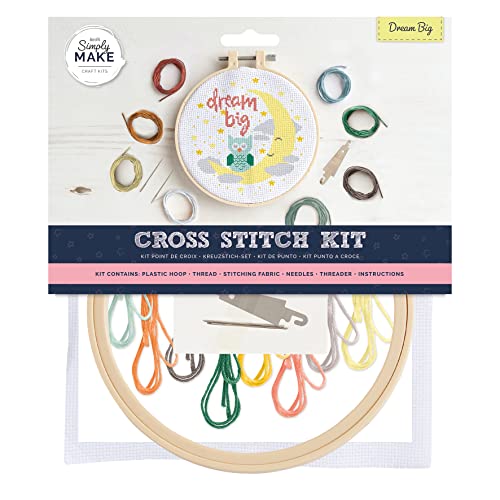 Simply MAKE Kreuzstich-Set – Traumgroßes Design für Kinder und Erwachsene, einschließlich Reifen, Stickgarn, Stoff und Nadel, perfekt für Erwachsenen-Bastelarbeiten und Anfänger, Simply MAKE Kreuzstich-Set – Traumgroßes Design für Kinder und Erwachsene, einschließlich Reifen, Stickgarn, Stoff und Nadel, perfekt für Erwachsenen-Bastelarbeiten und Anfänger, von Simply MAKE