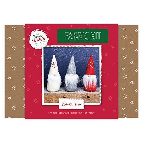 Simply Make DSM 106066 Großes Weihnachtsmann-Trio Craft Kit, Polyester, Nicht Zuttreffend, One Size von Simply MAKE