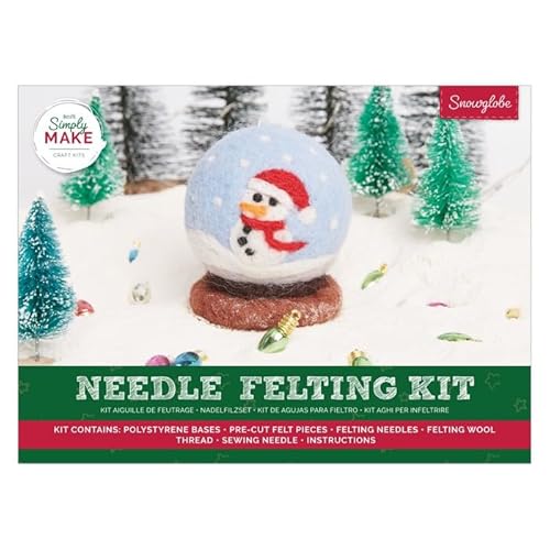 Simply Make Nadelfilz Kit Weihnachten, Schneekugel, einschließlich Wolle, Nadeln, Werkzeuge, Anfänger, Nadelfilz Bastelsets, Starter Hobby Handwerk, Dekoration, Geschenk, Hobbys für Bastler Simply Make Nadelfilz Kit Weihnachten, Schneekugel, einschließlich Wolle, Nadeln, Werkzeuge, Anfänger, Nadelfilz Bastelsets, Starter Hobby Handwerk, Dekoration, Geschenk, Hobbys für Bastler von Simply MAKE