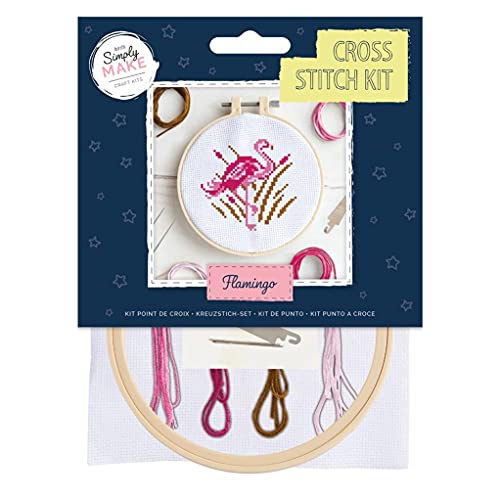Simply MAKE Kreuzstich-Set – Flamingo-Design für Kinder und Erwachsene, einschließlich Reifen, Stickgarn, Stoff und Nadel, perfekt für Erwachsenen-Bastelarbeiten und Anfänger, Simply MAKE Kreuzstich-Set – Flamingo-Design für Kinder und Erwachsene, einschließlich Reifen, Stickgarn, Stoff und Nadel, perfekt für Erwachsenen-Bastelarbeiten und Anfänger, von Simply MAKE