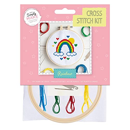 Simply MAKE Kreuzstich-Set – Regenbogen-Design für Kinder und Erwachsene, inklusive Reifen, Stickgarn, Stoff und Nadel – perfekt für Erwachsene Handwerk und Anfänger – Starter-Kreuzstich-Bastelset Simply MAKE Kreuzstich-Set – Regenbogen-Design für Kinder und Erwachsene, inklusive Reifen, Stickgarn, Stoff und Nadel – perfekt für Erwachsene Handwerk und Anfänger – Starter-Kreuzstich-Bastelset von Simply MAKE
