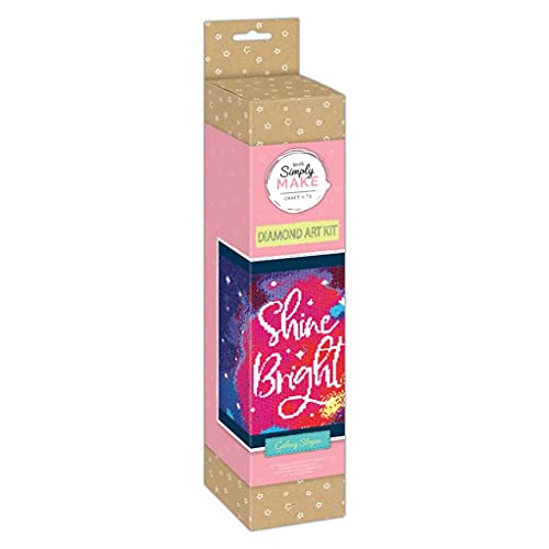 Simply Make Diamond Art Kit – Galaxy Slogan – Diamant-Malsets für Erwachsene, lebendige Bilder-Leinwand mit Zubehör, für Heimdekoration oder Wandaufhängung, Edelstein-Werkzeug im Lieferumfang von Craft Planet