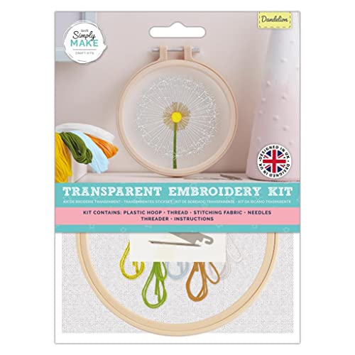 Simply Make Löwenzahn-Nähnadel-Stickerei-Hobby-Set für Erwachsene, das perfekte Geschenk für jeden Kreativitäts-Enthusiasten, oder Hobbyisten, ideal für Anfänger und Neuanfänger von Simply MAKE