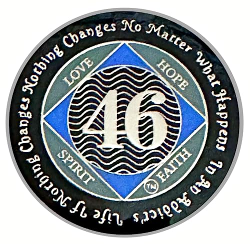 NA-46-Jahres-Medaillon, silberfarben, blau, mit Epoxidharz überzogen, anonyme Münze (NA 46-Jahres-Medaillon) von Simply Minimal
