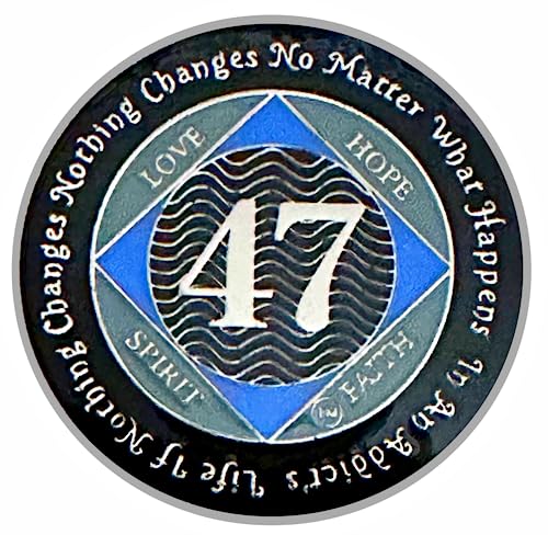 NA-47-Jahres-Medaillon, silberfarben, blau, mit Epoxidharz überzogen, anonyme Münze (NA 47-Jahres-Medaillon) von Simply Minimal
